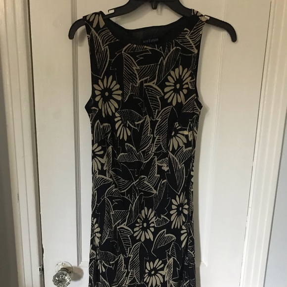 Ann Taylor Dresses & Skirts - Ann Taylor Silk Black/Tan Floral Sleeveless Dress